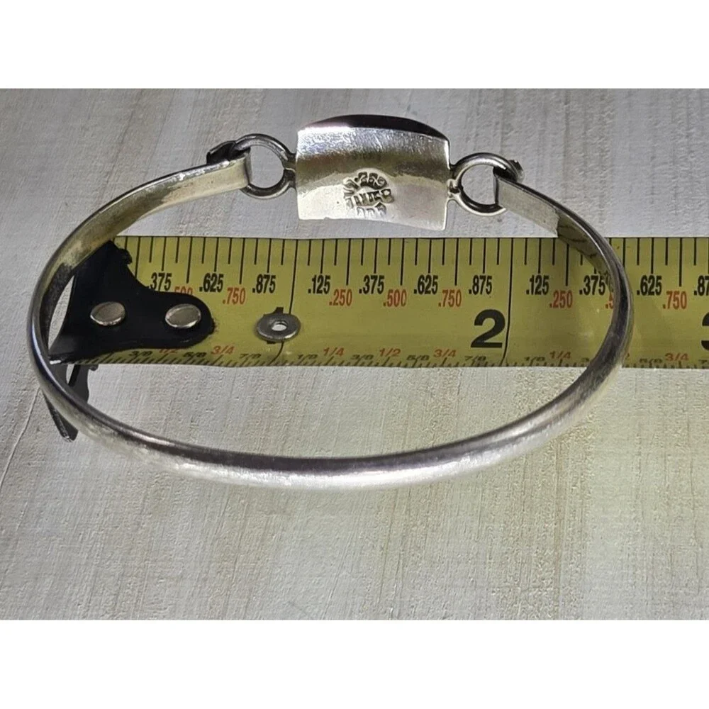 Vintage Taxco Mexico TI-269 Turquoise Inlay .925 Sterling Silver Bracelet